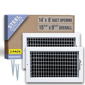 Handua 2 Pack Fits 14x8 Duct Opening Steel Adjustable Air Supply Grille